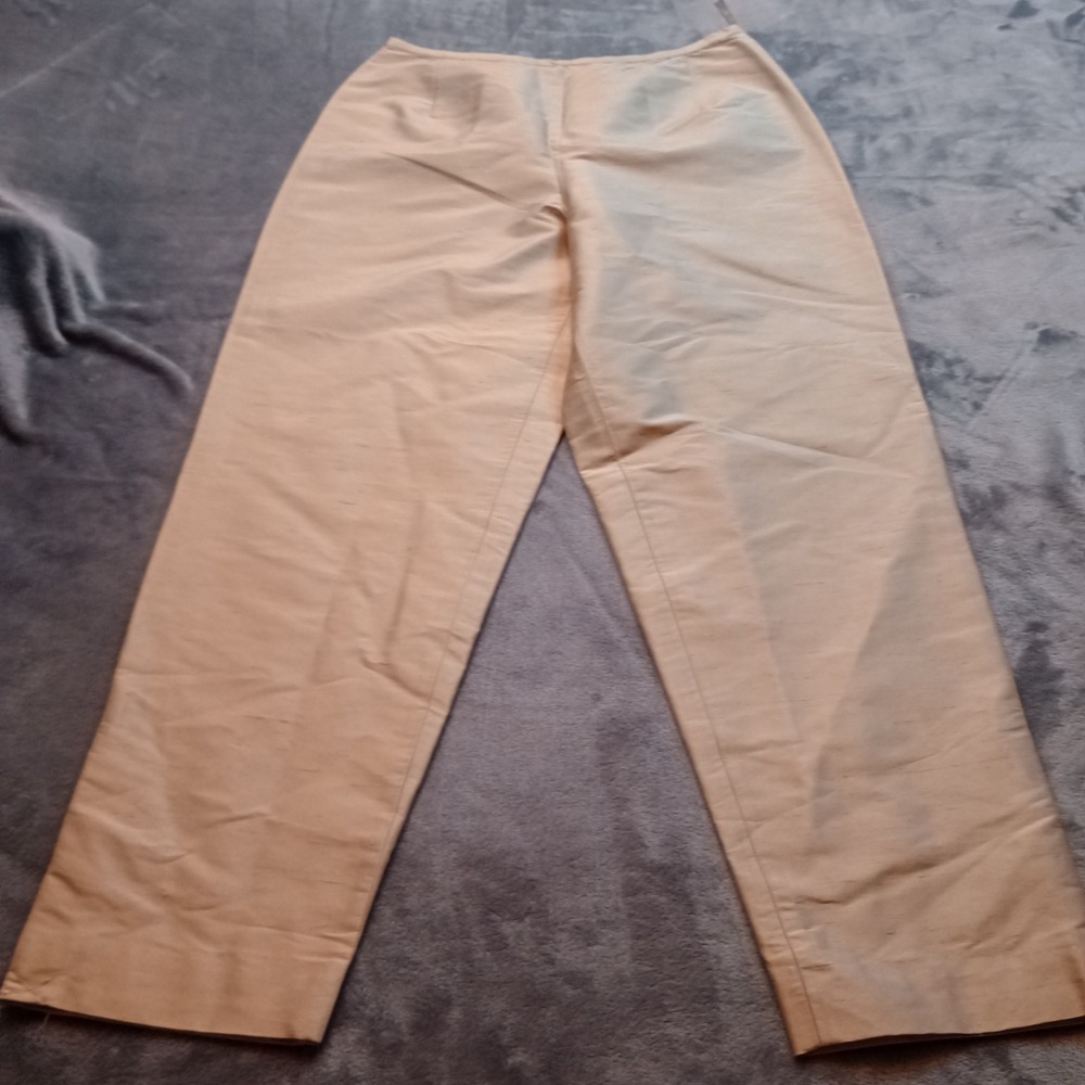 Petite Sophisticate 100% Silk Button Up Suiting Pants Womens Size‎ 10 Taupe